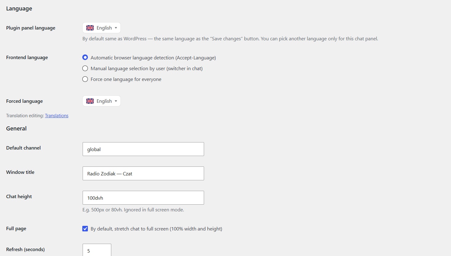 Chat Zodiak - plugin Wordpress - obrazek 4
